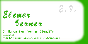 elemer verner business card